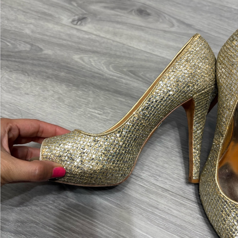 Badgley Mischka Gold and Silver Heels